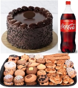 Çay Saati ve Kutlama Seti Pasta Kuru Pasta ve 1 Litre Kola